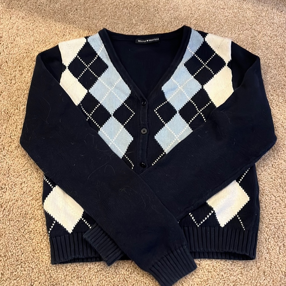 brandy melville argyle sweater